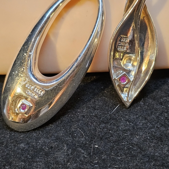 Elle Necklace With Extra Elle Pendant Both with Ruby - Picture 3 of 7